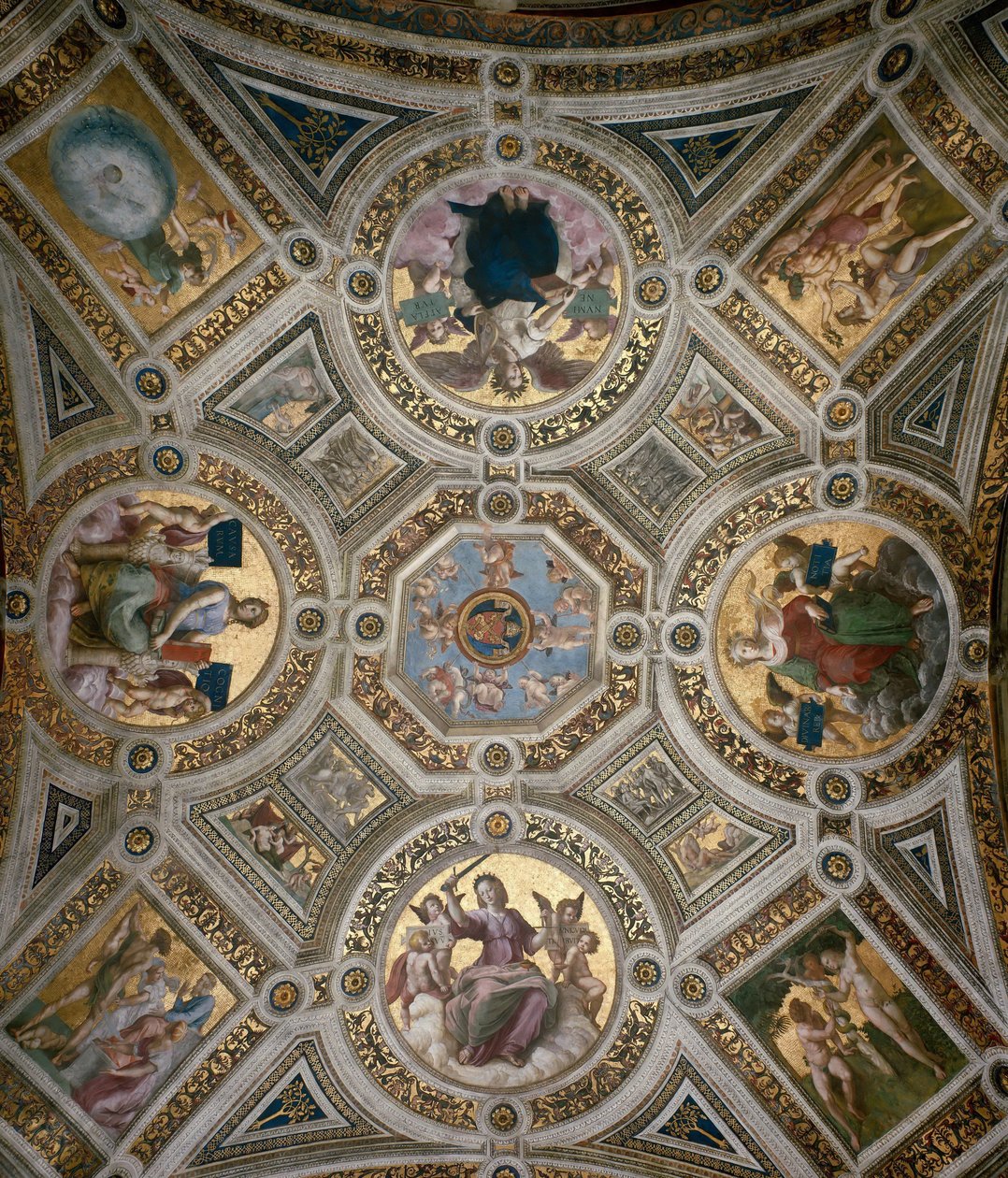 Strop ve Stanza della Segnatura, cca 1510-1511. od Raphael