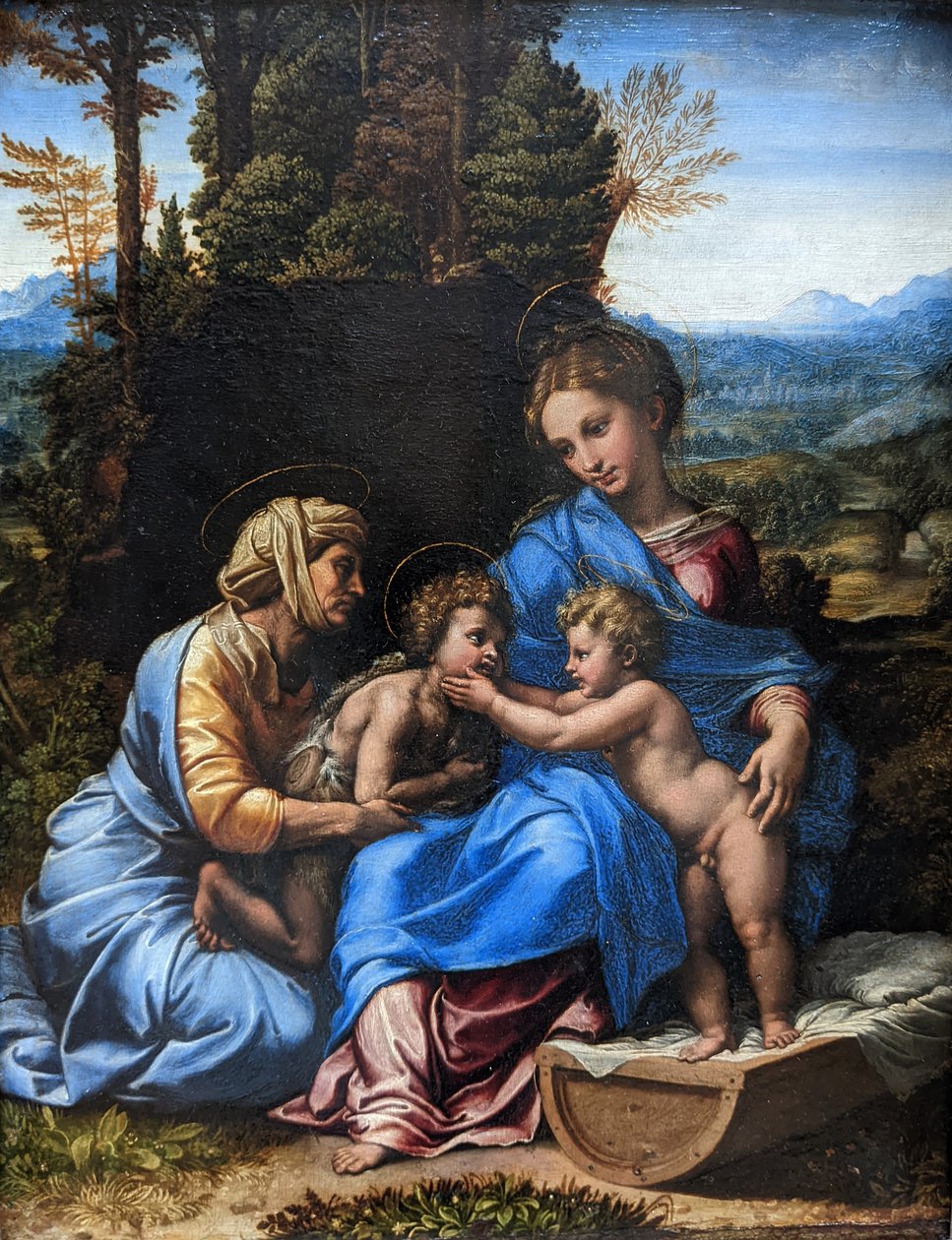 Francouzština:  Jana s malým dítětem a Alžbětou. od Raphael