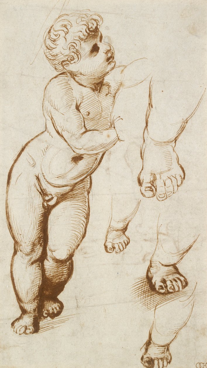 Recto: The Infant Christ and other Studies, 1500-1520 od Raphael