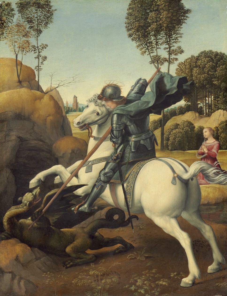 Svatý Jiří a drak, kolem roku 1506 od Raphael