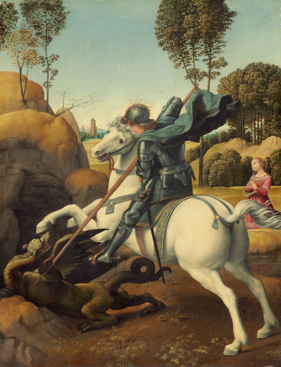 Svatý Jiří a drak, c. 1506. od Raphael