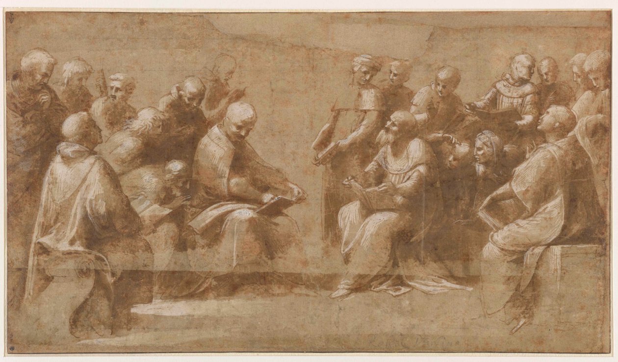 Studie k disputaci Nejsvětější svátosti, 1508-1510. od Raphael
