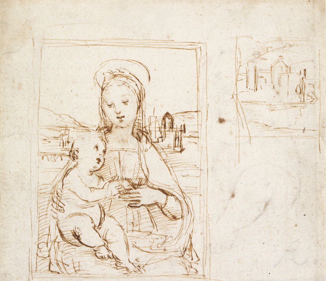 Studie pro obraz Panny Marie s dítětem, c1500-1504 od Raphael