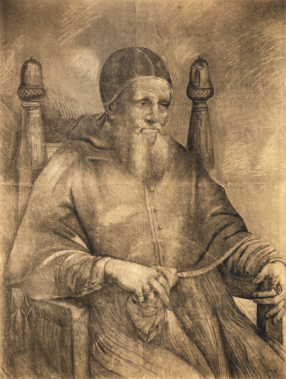Studie k portrétu papeže Julia II., 1500-12 od Raphael