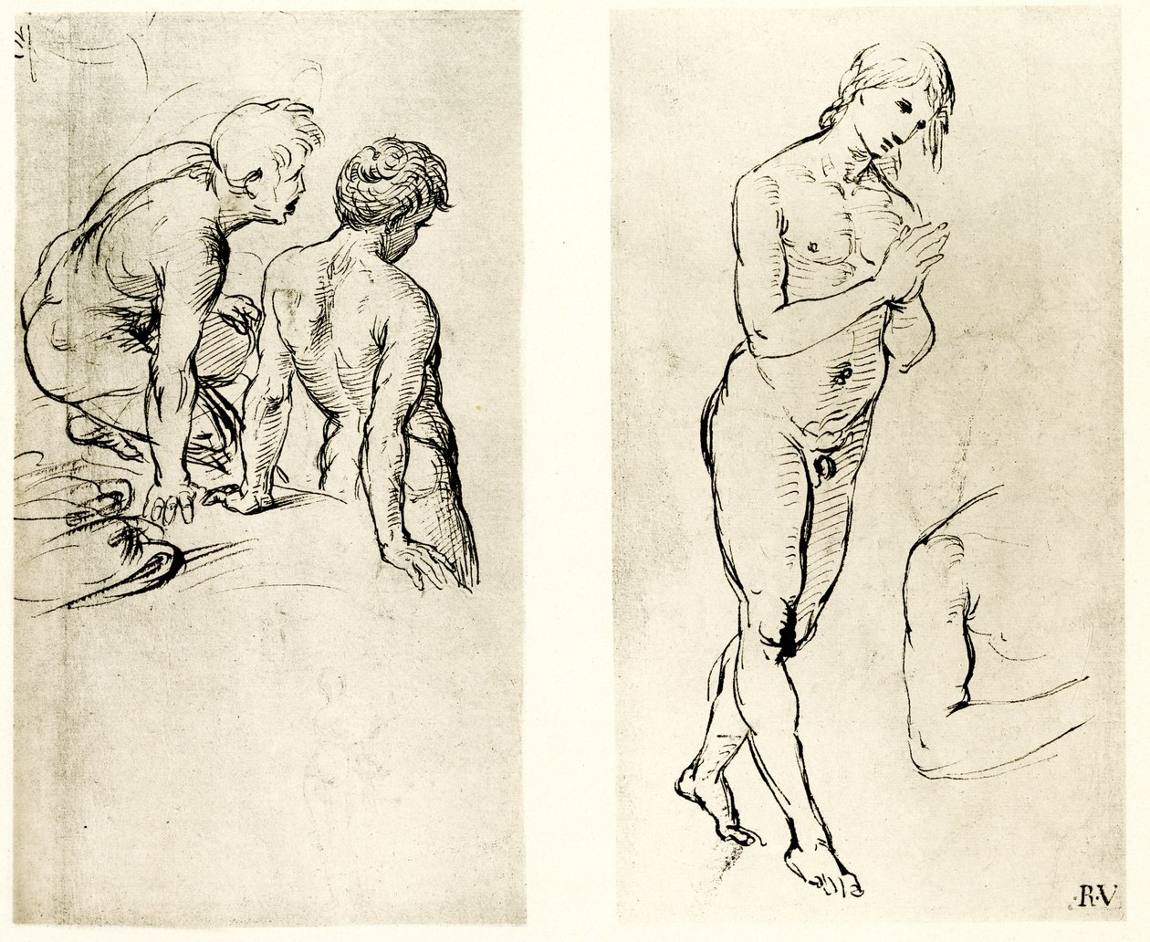 Studie na modlícím se obrázku od Raffaello Sanzio Raphael