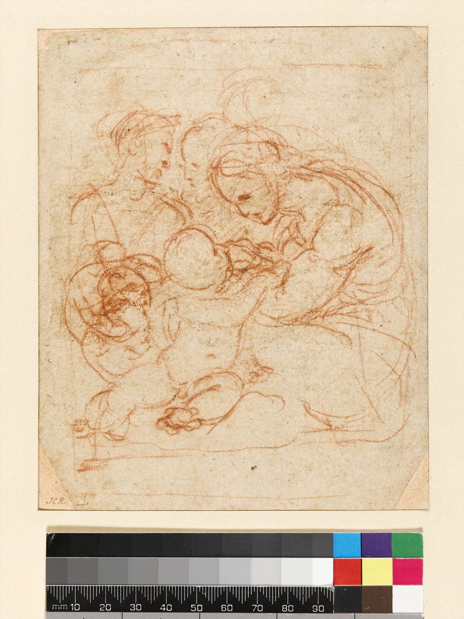 Svatá rodina, cca 1510-12 (křída na papíře) od Raffaello Sanzio Raphael