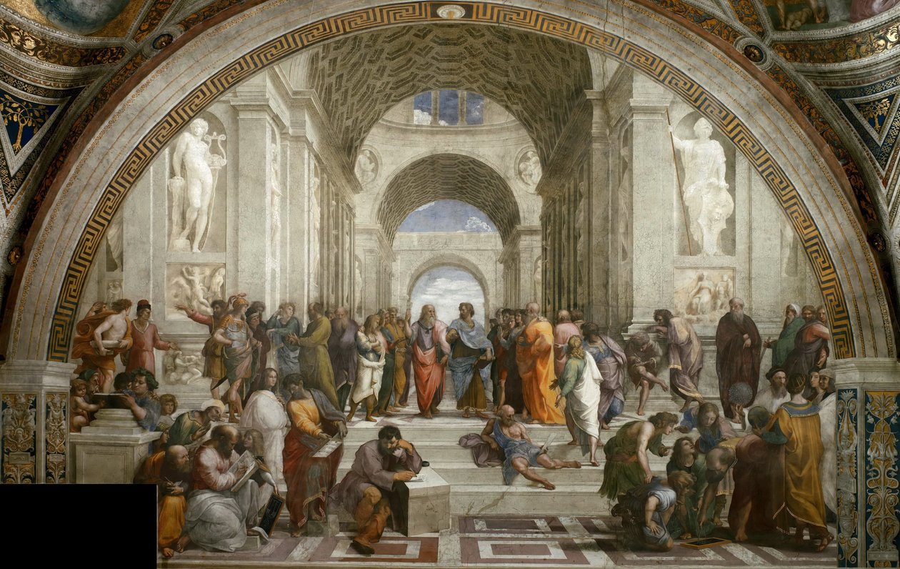 Škola v Aténách. Freska ve Stanza della Segnatura, cca 1510-1511. od Raphael