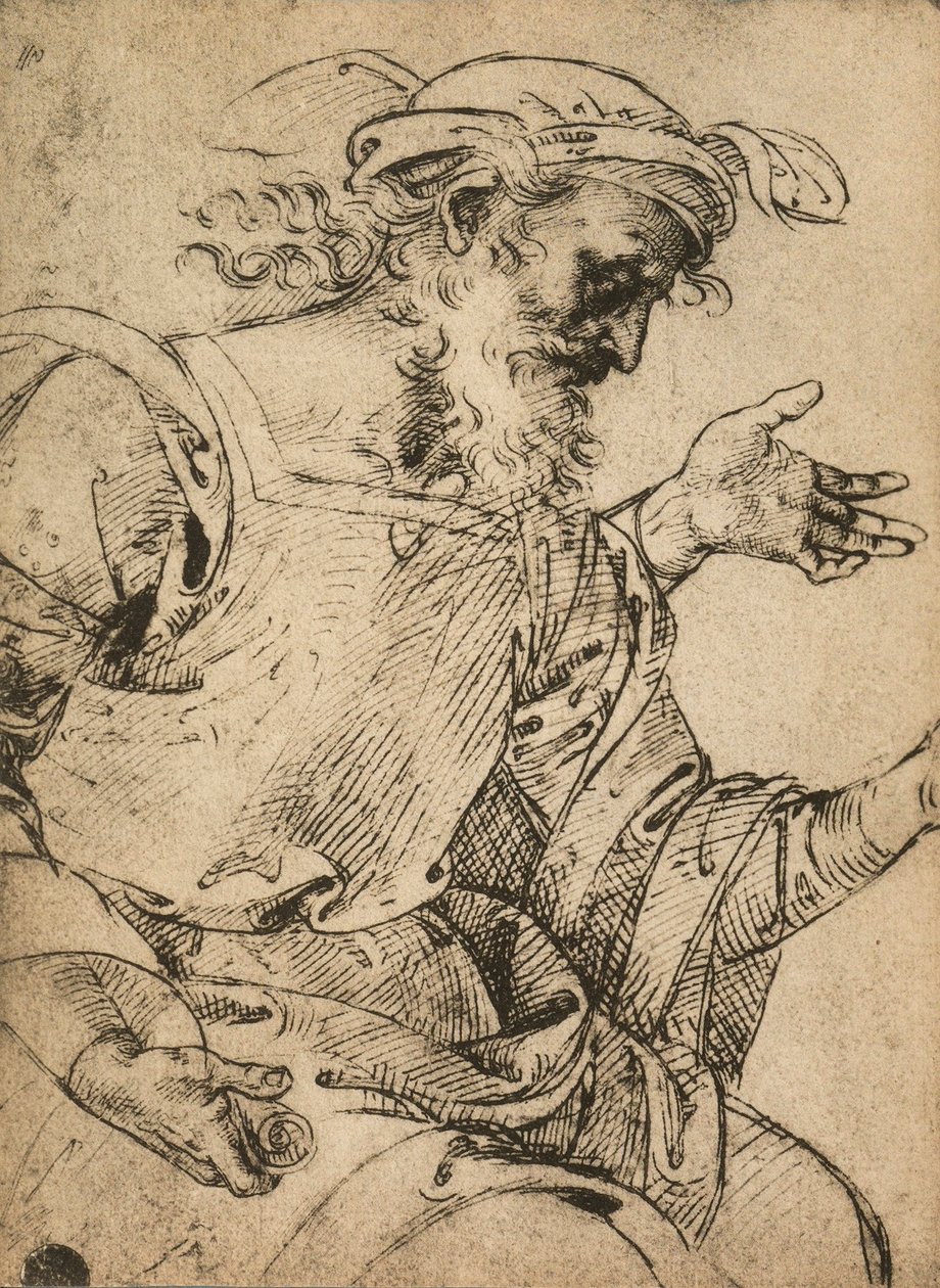 prorok Ezechiel; kresba od Raphaela. Gallerie dellAccademia, Benátky od Raffaello Sanzio Raphael