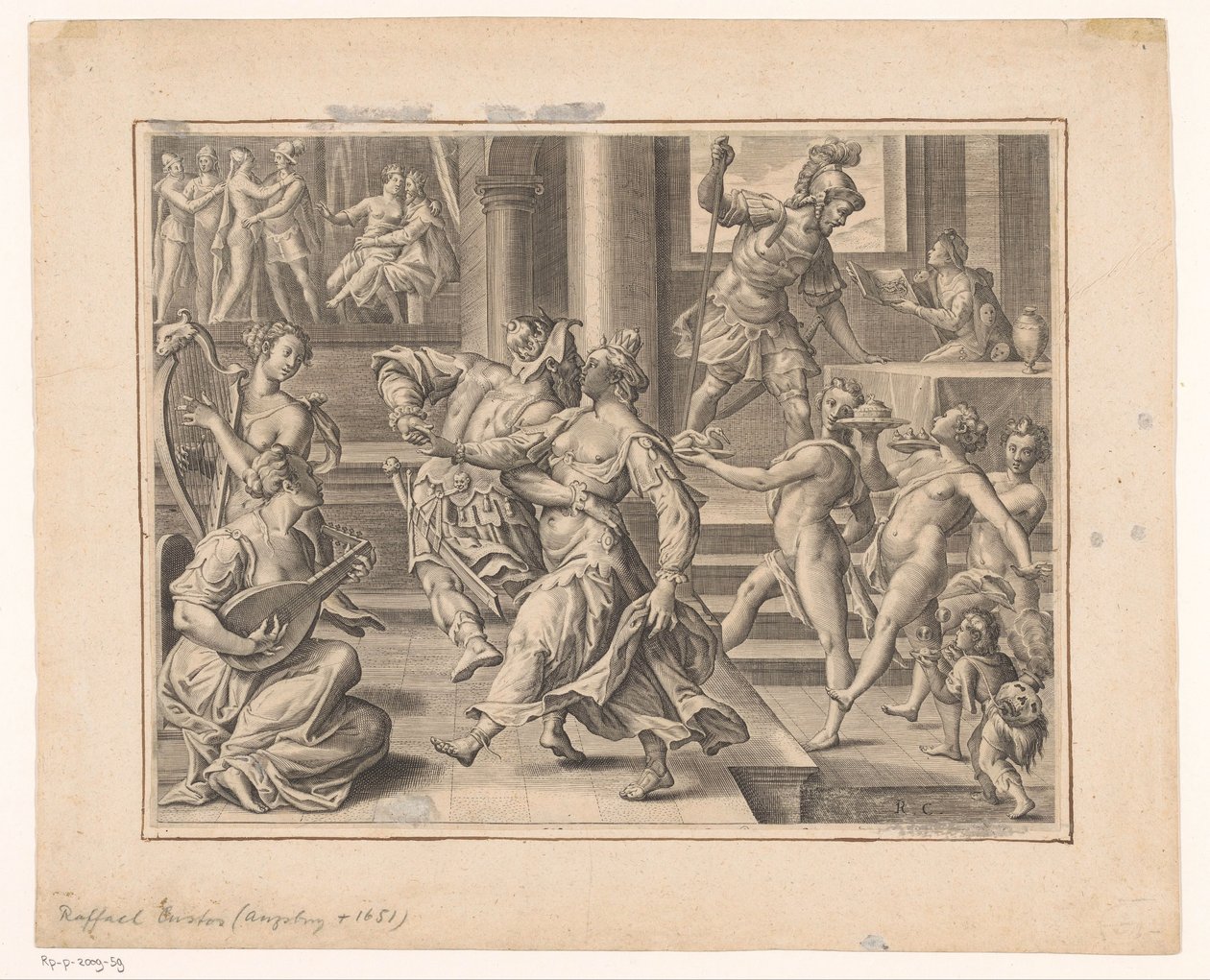 Party společnost od Raphael Custos (attributed to)