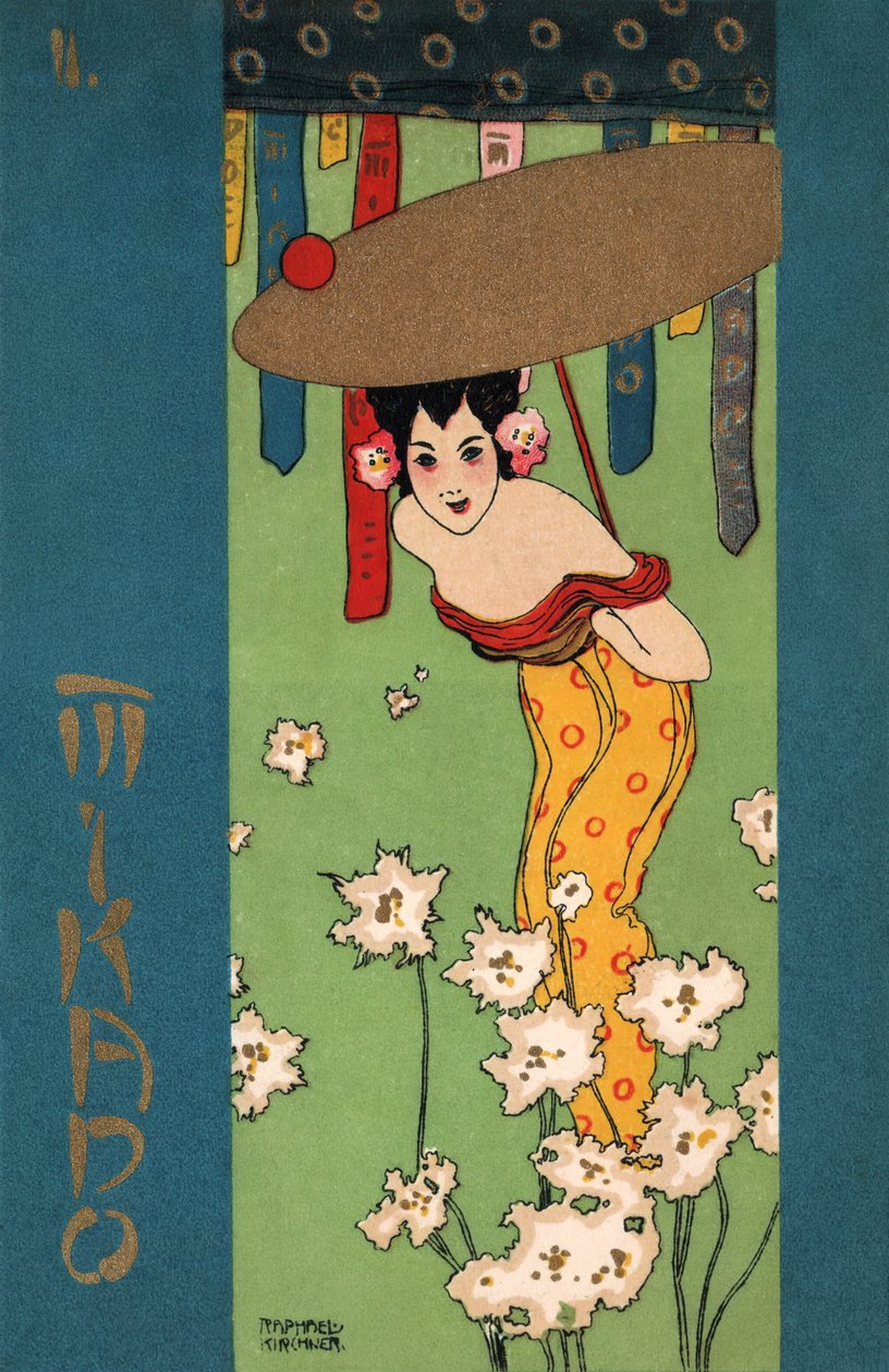 Gejša, kolem roku 1900 (ilustrace) od Raphael Kirchner