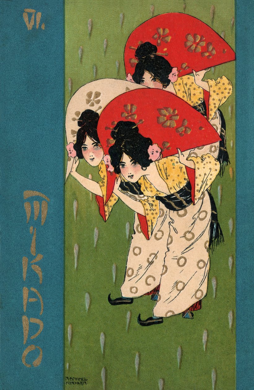 Gejši, kolem roku 1900 (ilustrace) od Raphael Kirchner