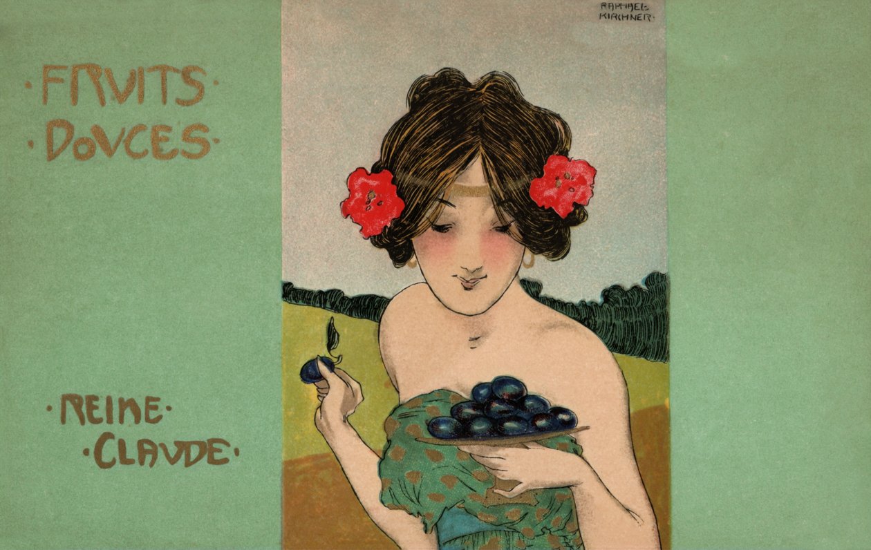 Greengages, cca 1900 (ilustrace) od Raphael Kirchner