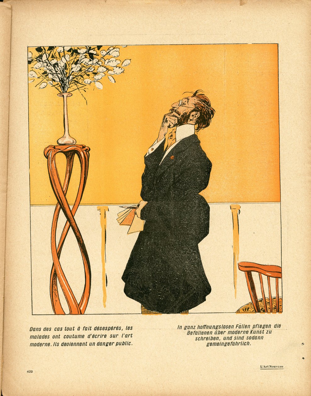 Máslový talíř“, číslo 339, satirický v barvách od Raphael Kirchner