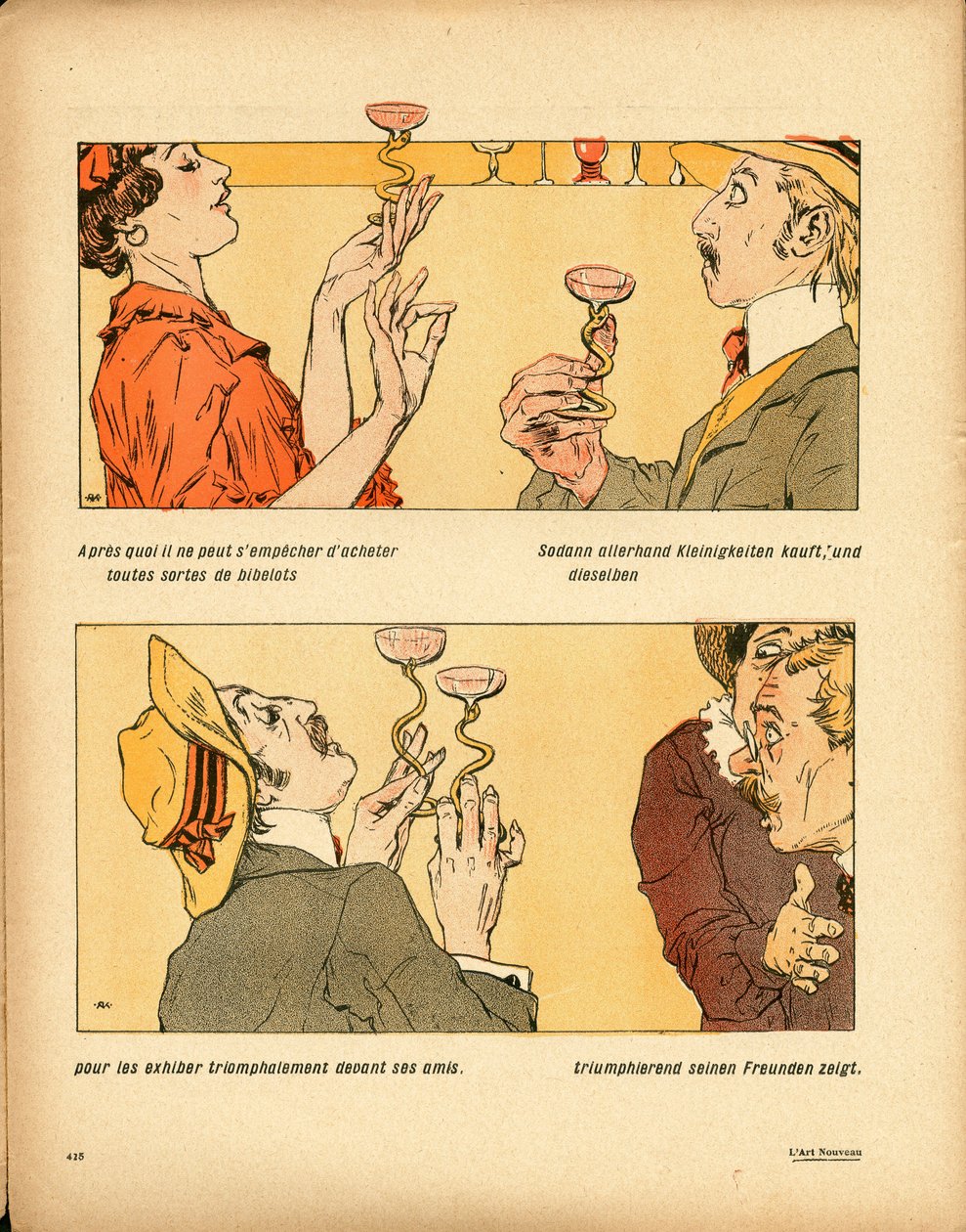 Máselný talíř, číslo 339, satirické barvy od Raphael Kirchner