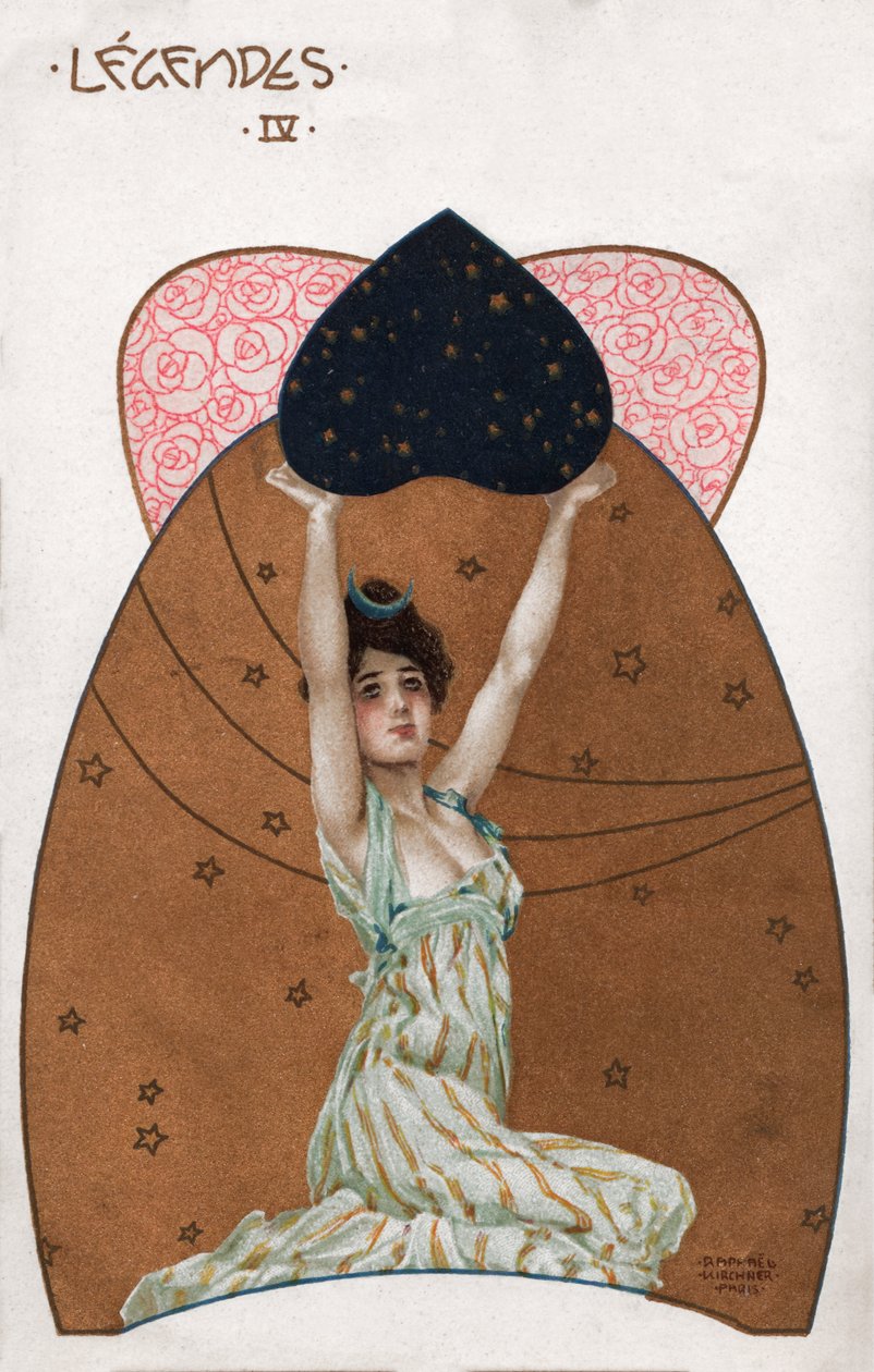 Žena v secesním stylu, kolem roku 1900 (ilustrace) od Raphael Kirchner