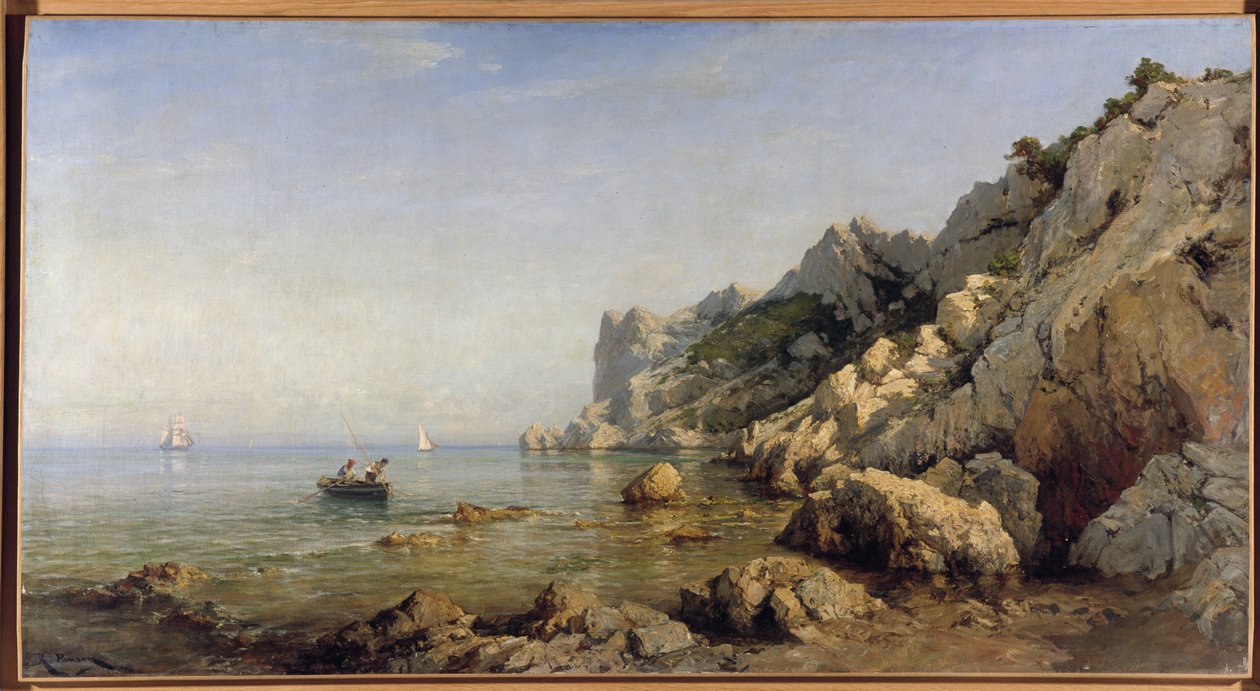 Pobřeží Sormiou Calanques u Marseille (olej na plátně). od Raphael Luc Ponson