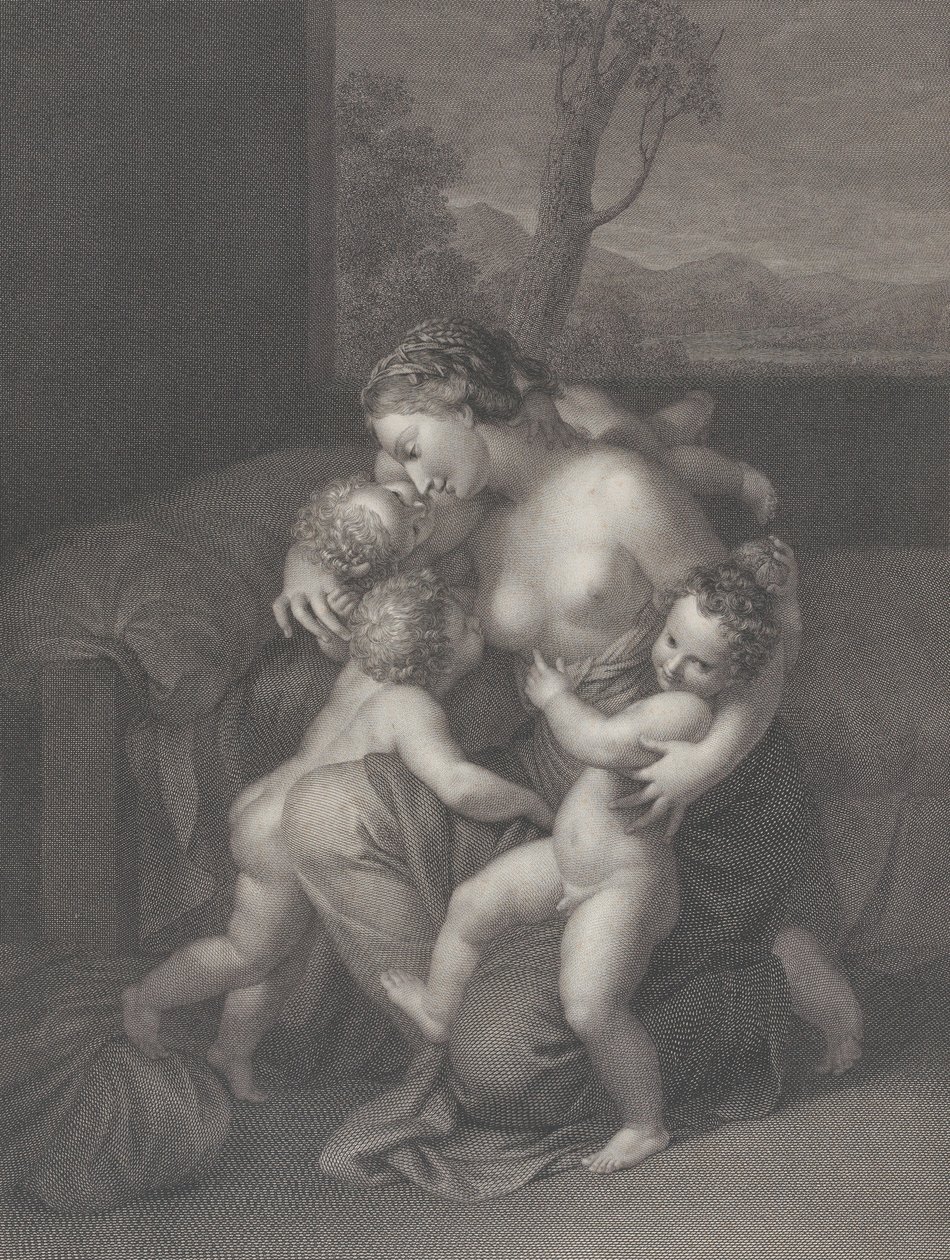 Charita se třemi malými dětmi, 1795. od Raphael Morghen