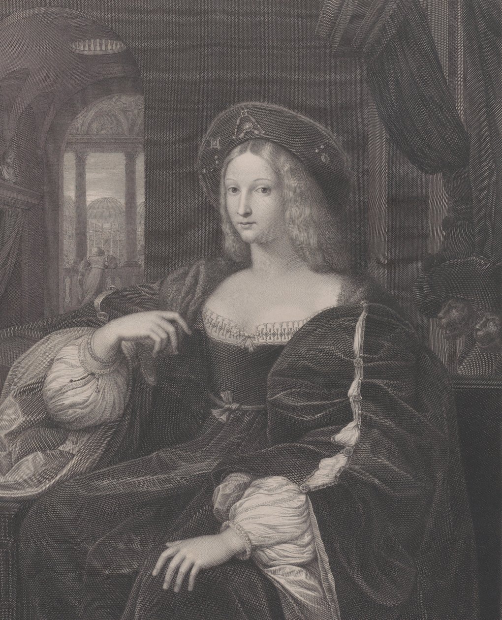 Portrét Doña Isabel de Requesens a Enrìques de Cardona-Anglesola dříve identifikovaných ..., 1821 od Raphael Morghen