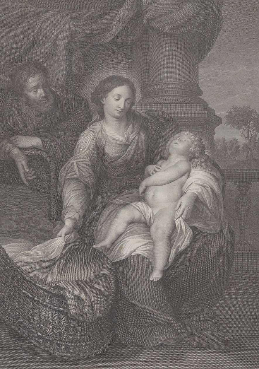 Svatá rodina s Kristovým dítětem spícím na klíně Panny, 1786 od Raphael Morghen
