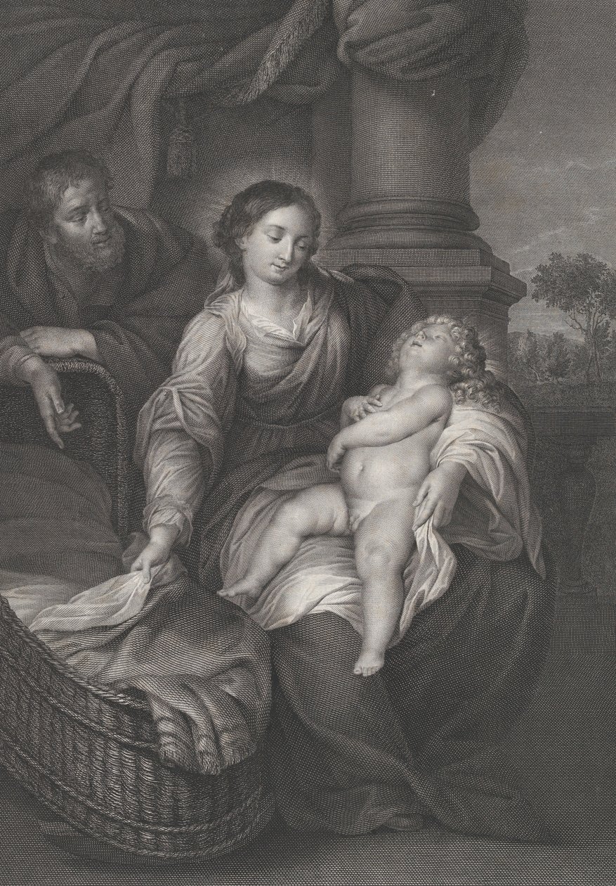 Svatá rodina s Kristovým dítětem spícím na klíně Panny, ca. 1778-86 od Raphael Morghen