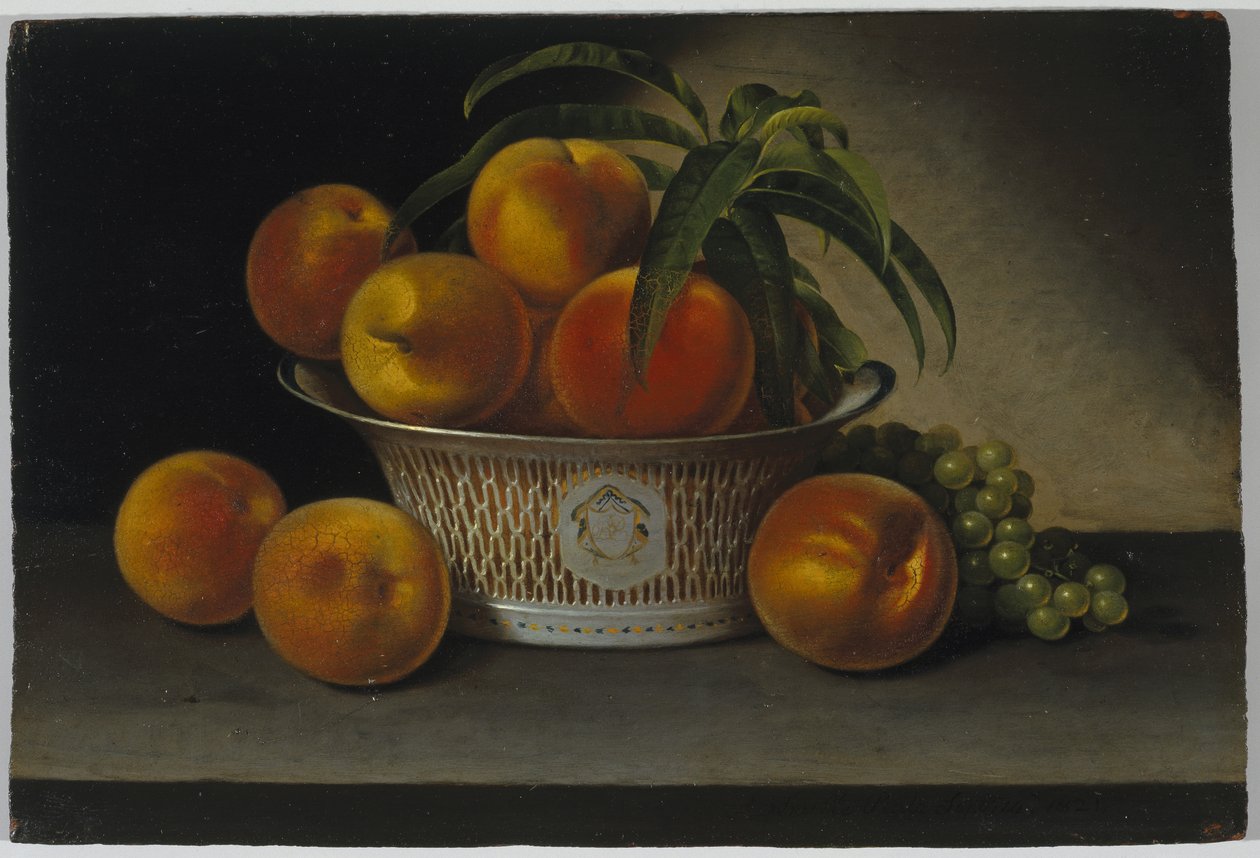 Zátiší s broskvemi, 1821 od Raphaelle Peale