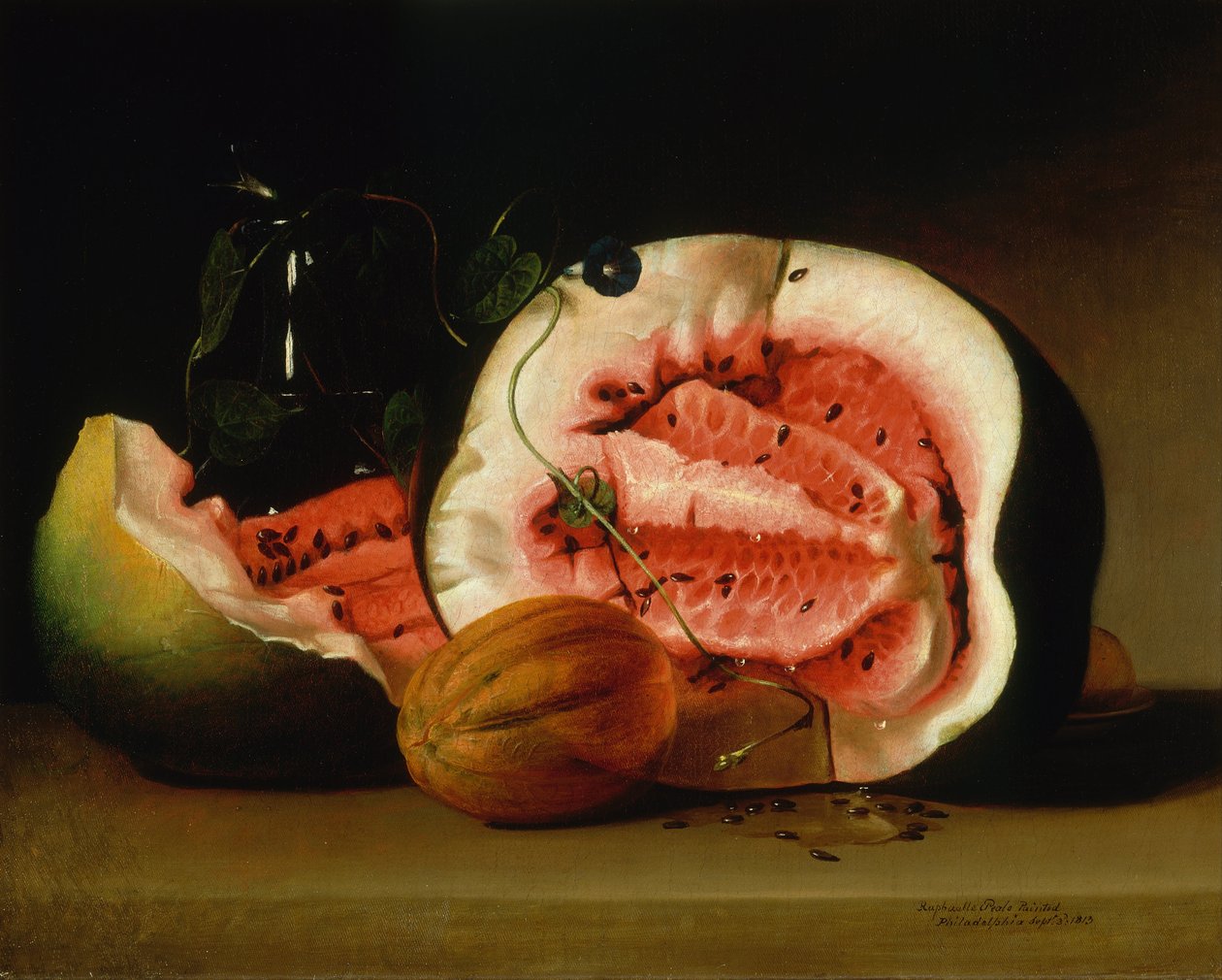 Melouny a ranní slávy, 1813 od Raphaelle Peale