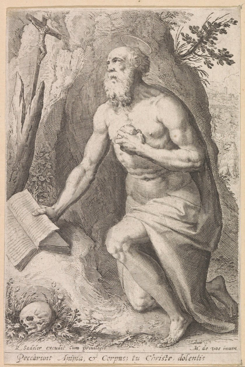 Svatý Jeroným od Raphaël Sadeler (I) (attributed to)