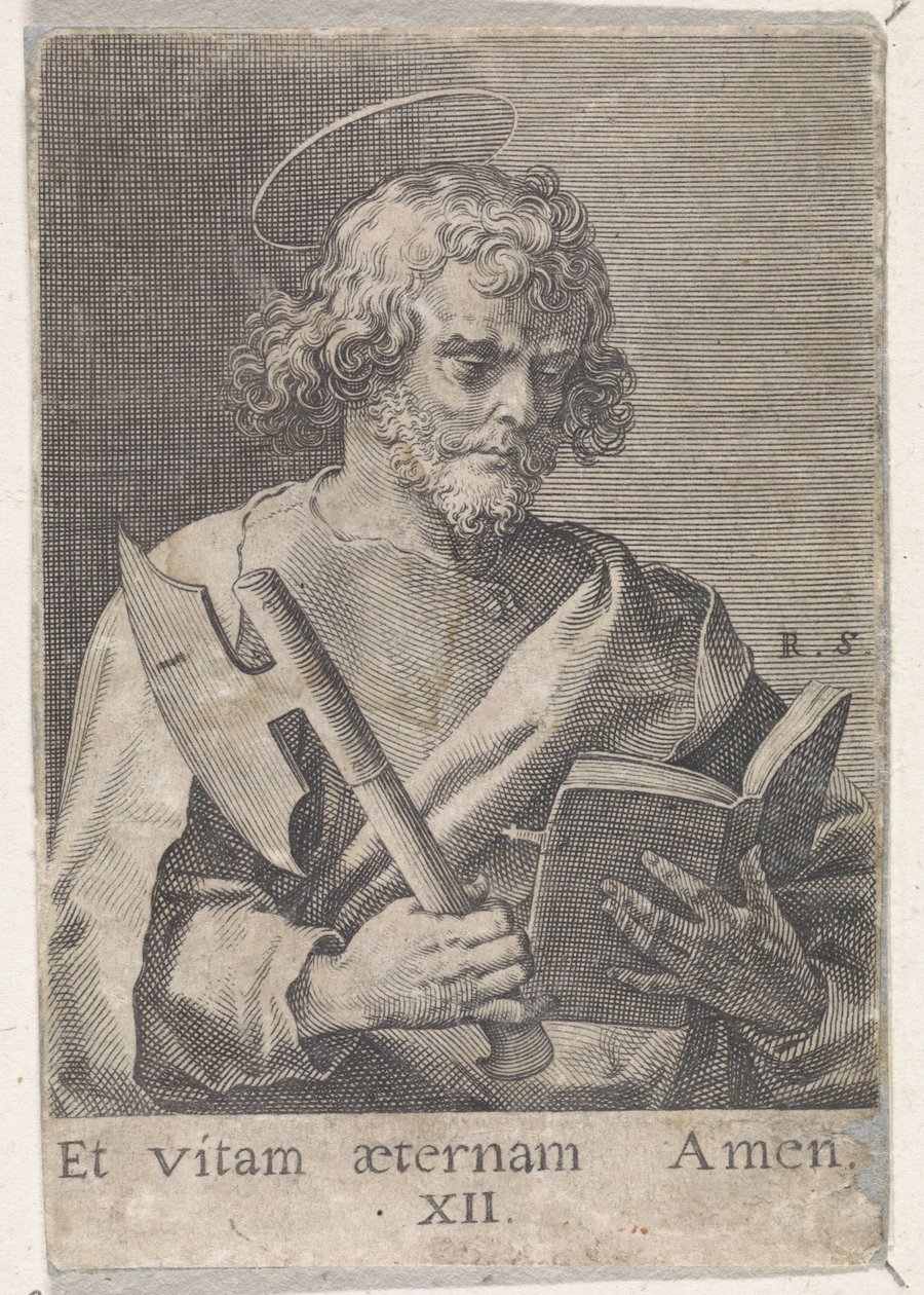 Apoštol Matyáš Kristus, Marie a dvanáct apoštolů (název série) od Raphaël Sadeler (I)