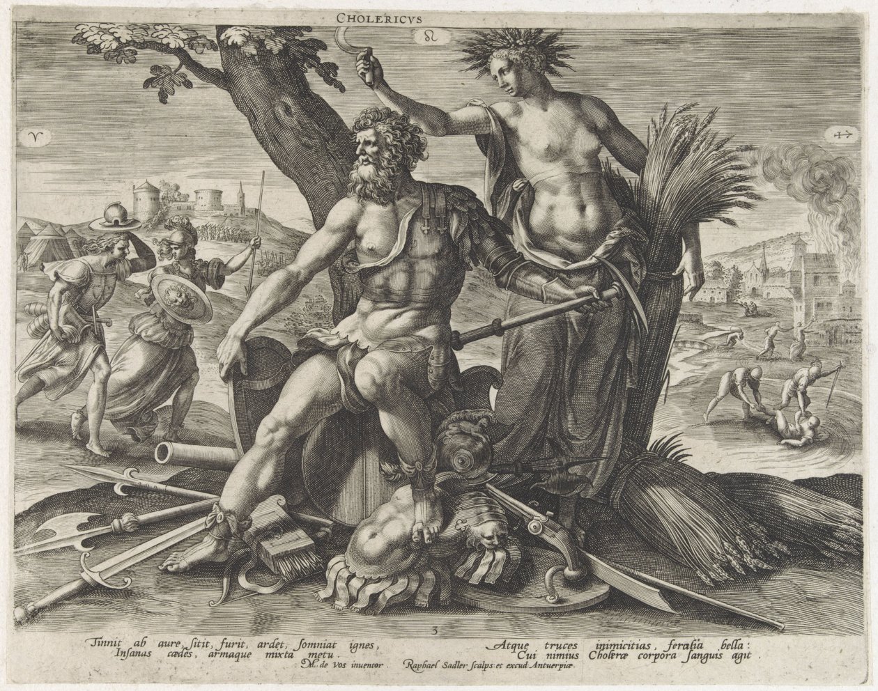 Cholerisch temperament (název na objektu) Vier temperamenten (název série) od Raphaël Sadeler (I)