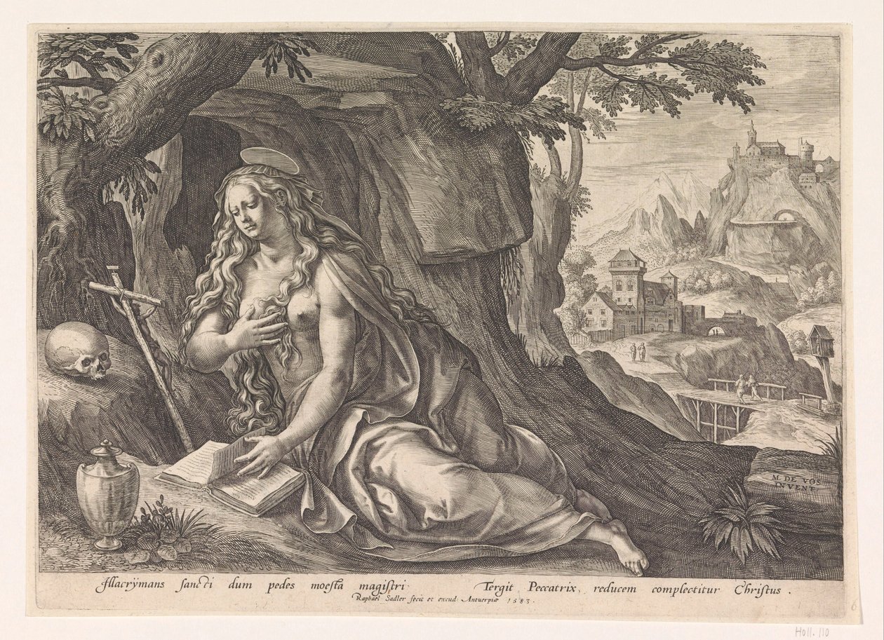 Maria Magdalena in de wildernis od Raphaël Sadeler (I)