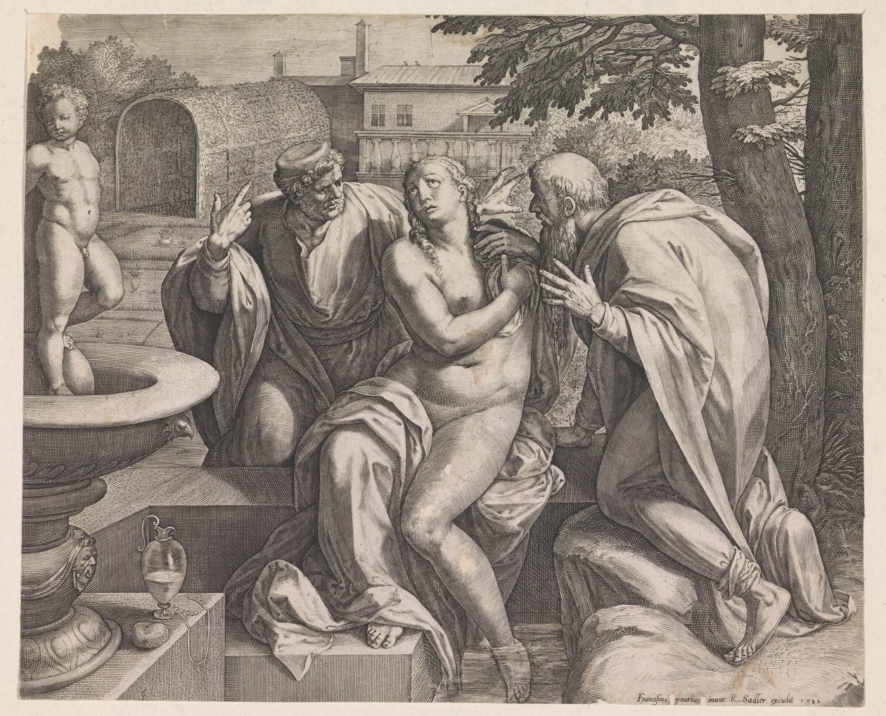 Susanna a starší od Raphaël Sadeler (I)