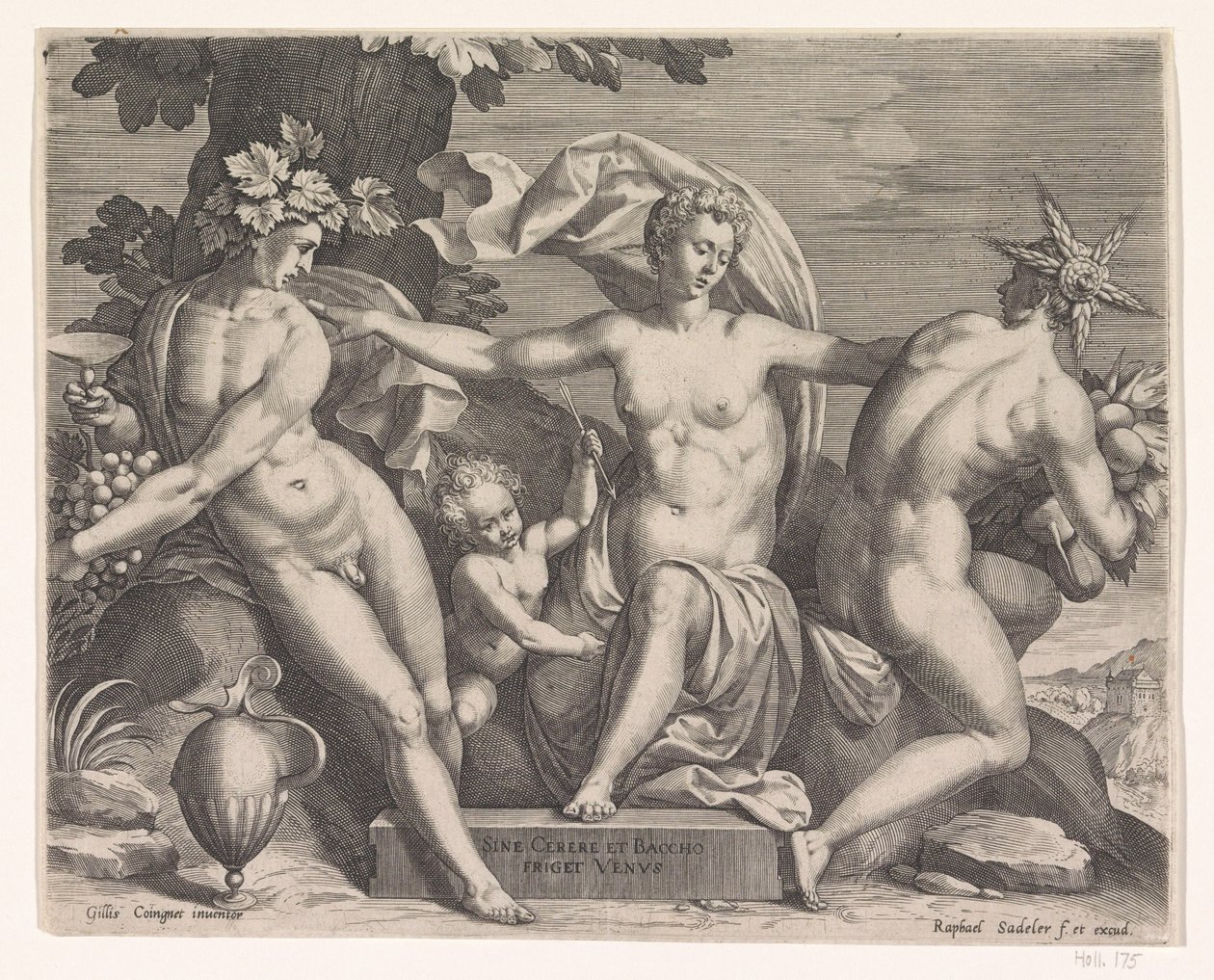 Venuše, Bacchus a Ceres od Raphaël Sadeler (I)