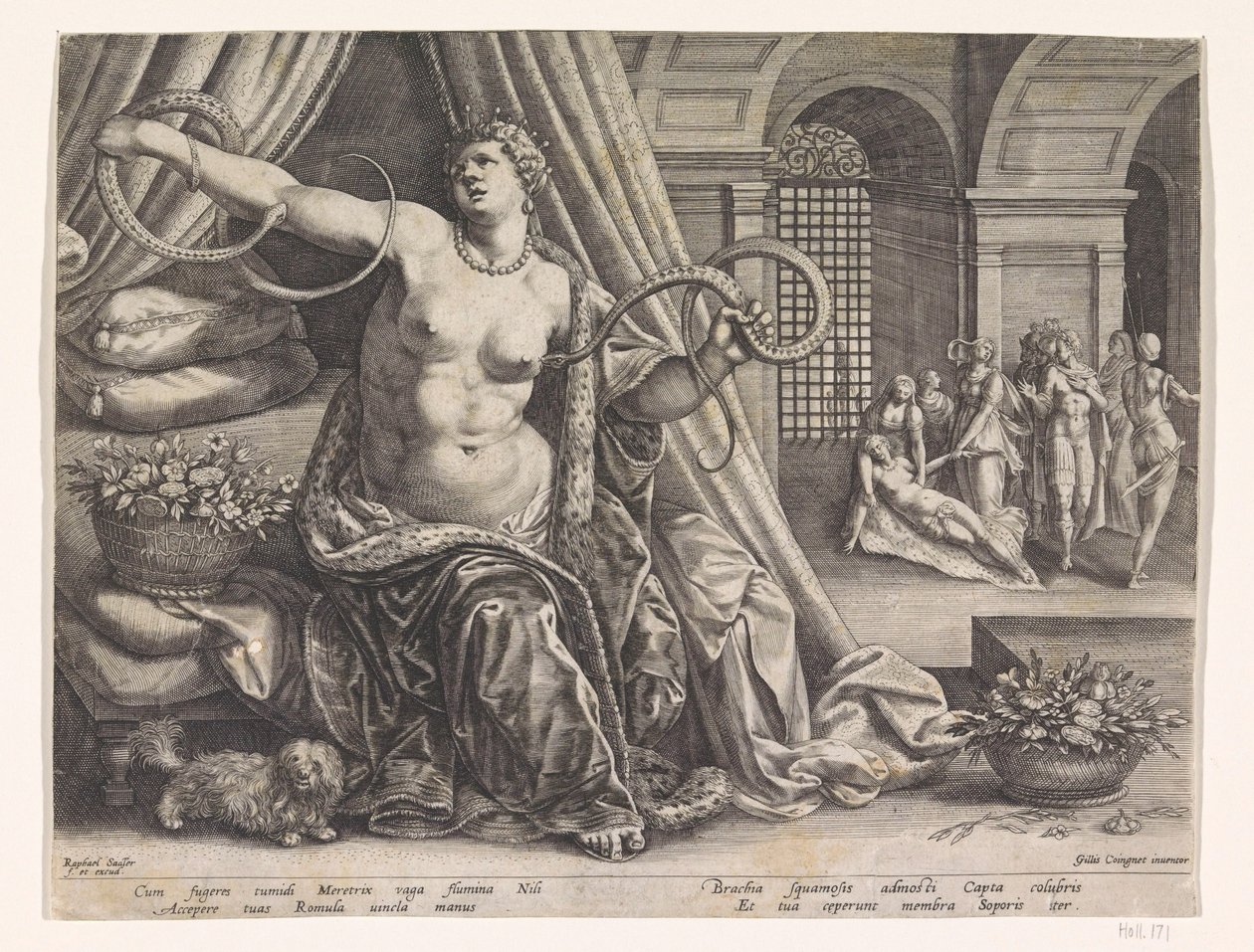 Kleopatřina sebevražda od Raphaël Sadeler (I)