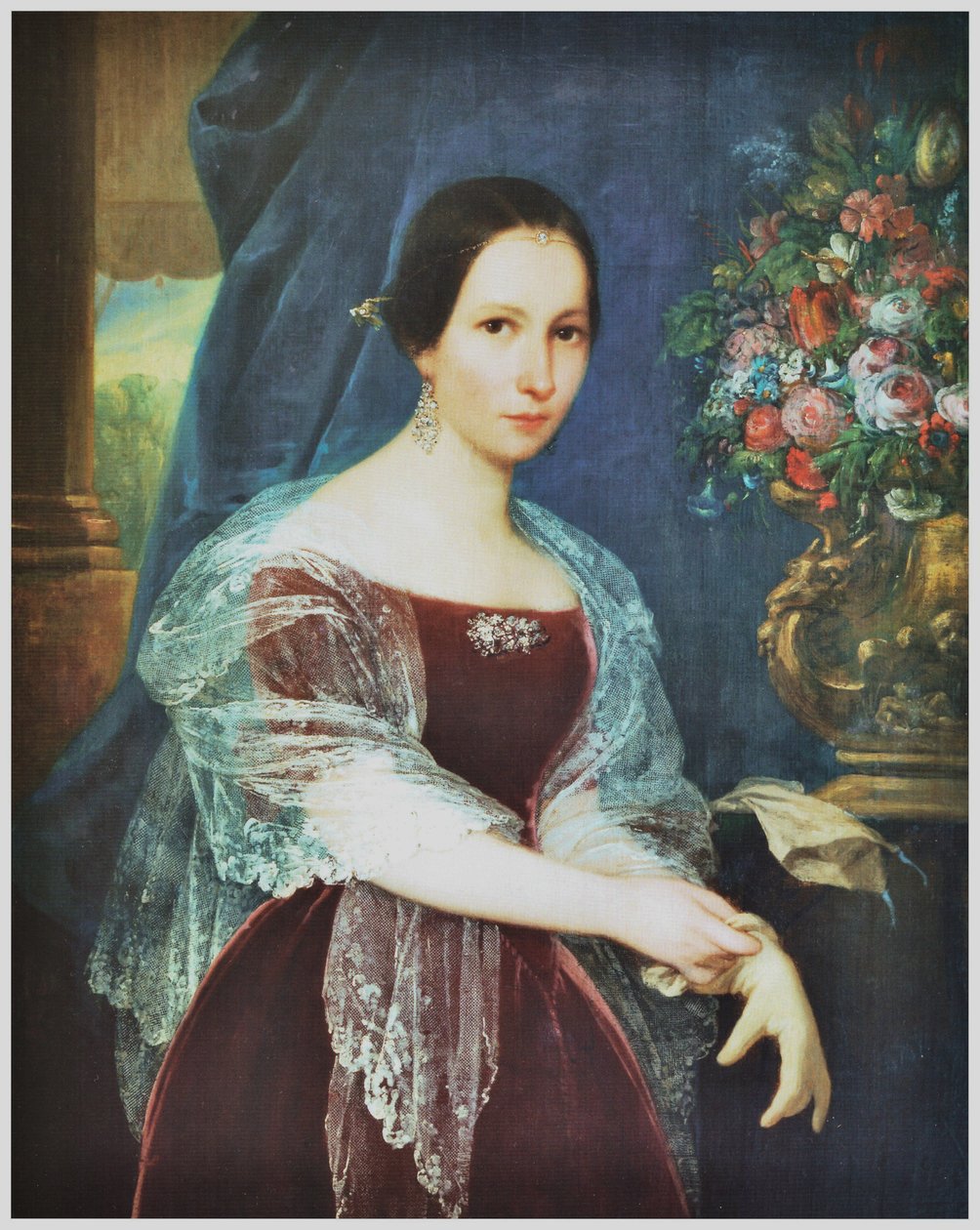 Portrét Doña Enriqueta Pinto de Bulnes od Raymond Quinsac Monvoisin