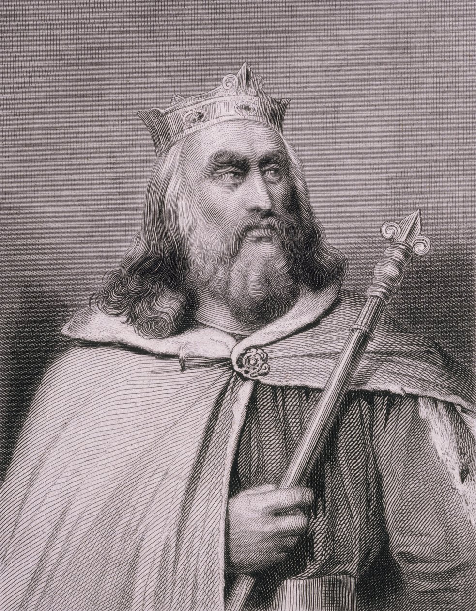 Clotaire nebo Chlotar II († 629) Král Franků, vyryl Weber od Raymond Quinsac Monvoisin