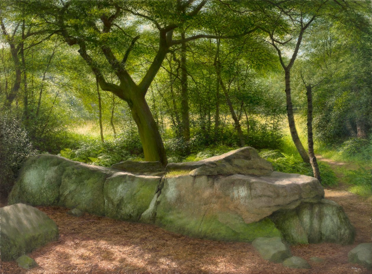 Adel Crags: zářivé zářijové ráno, 2001 (olej na desce) od Raymond Booth