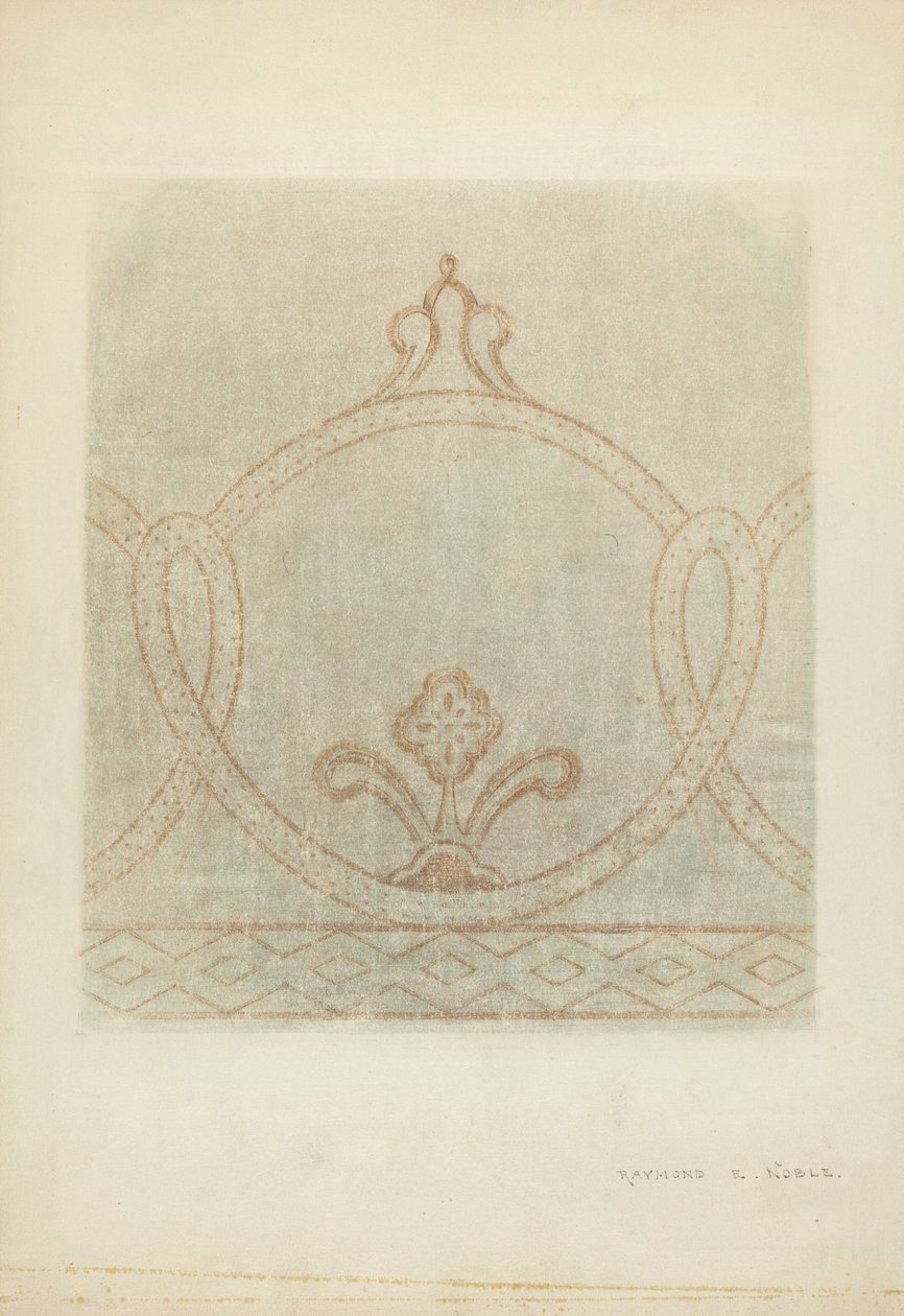 Kresba restaurování nástěnných maleb, c. 1940. od Raymond E. Noble