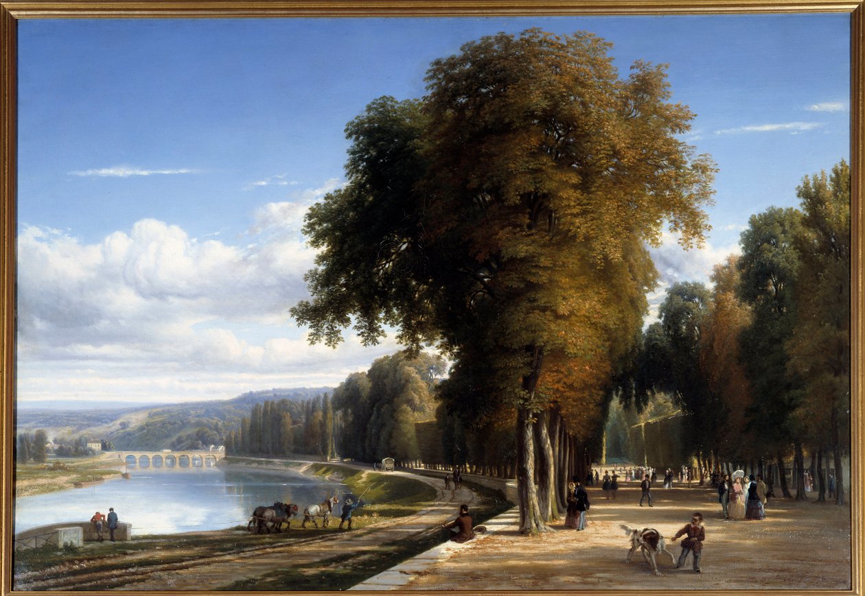 Procházka k Saint Cloud Park Painting od Raymonda Esbrata (1809-1856) 1850 Roanne. Musee Joseph Dechelette - Procházka v parku Saint Cloud. Obraz od Raymonda Esbrata (1809-1856) od Raymond Esbrat