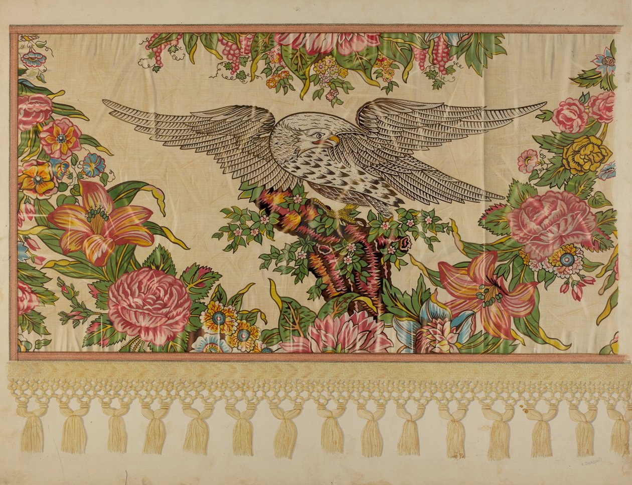 Chintz Valance pro postel s plakátem, c. 1935. od Raymond Manupelli