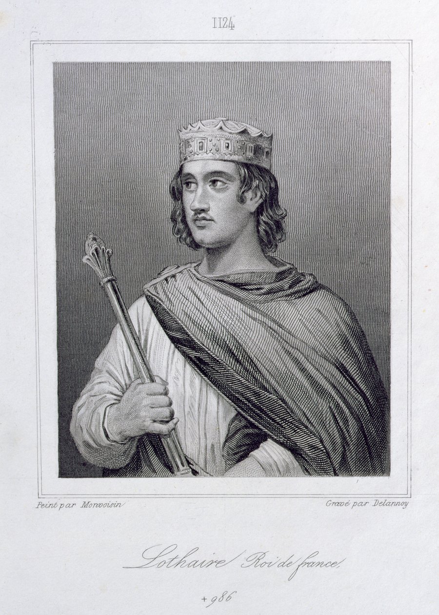 Lothair (941-986) král Francie, vyryl Delannoy od Raymond Quinsac Monvoisin