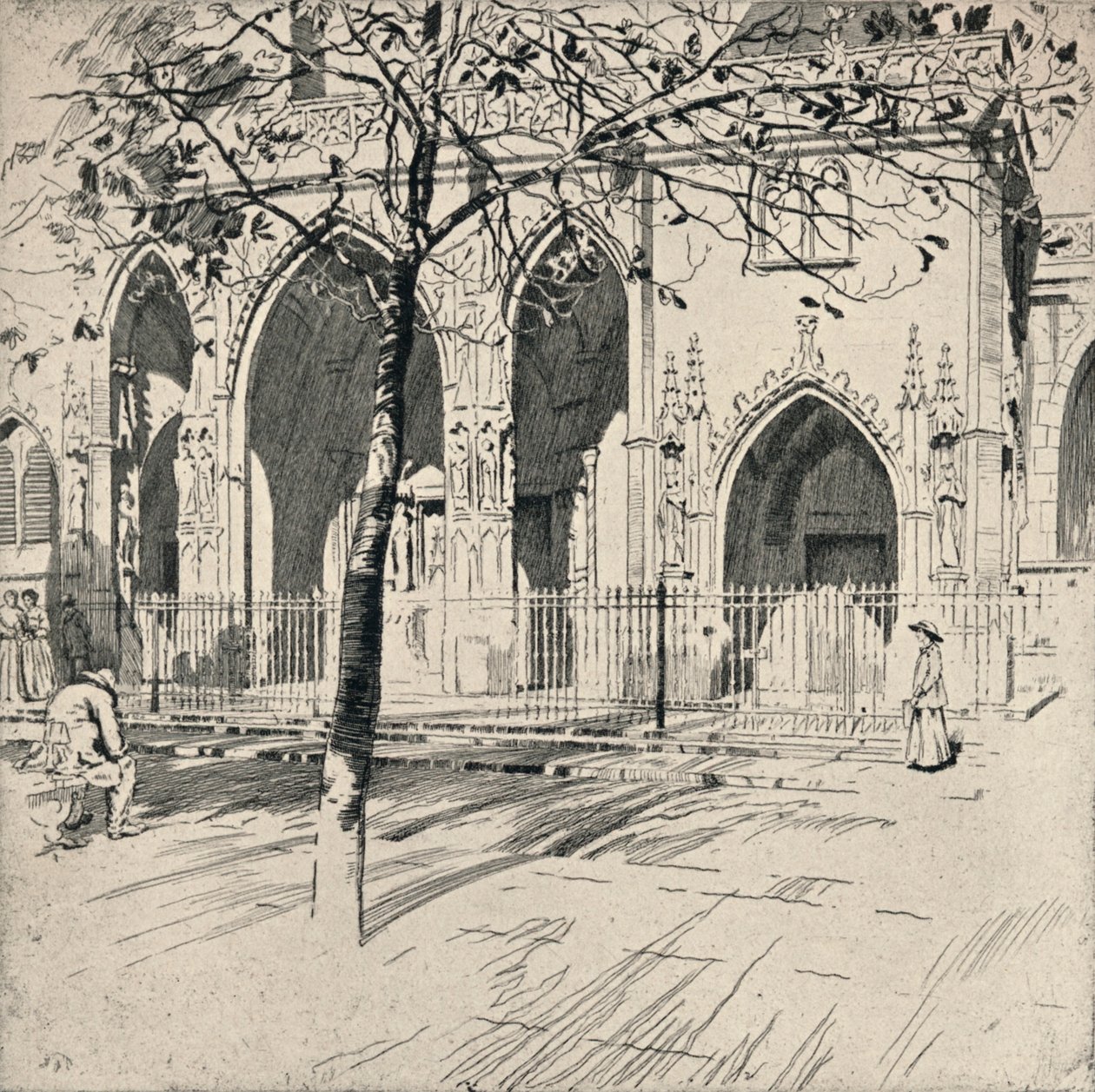Fasáda kostela St Germain-lAuxerrois, 1915 od Raymond Ray Jones