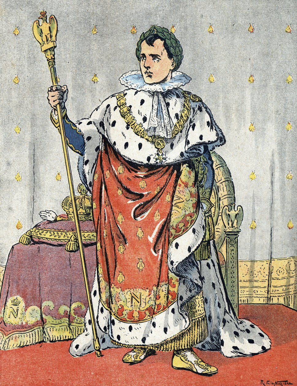 Portrét císaře Napoleona I. (1769-1821) Ilustrace Raymonda de Neziere v knize "Our-Glory-Nationals" 1920 Soukromá sbírka od Raymond de la Neziere