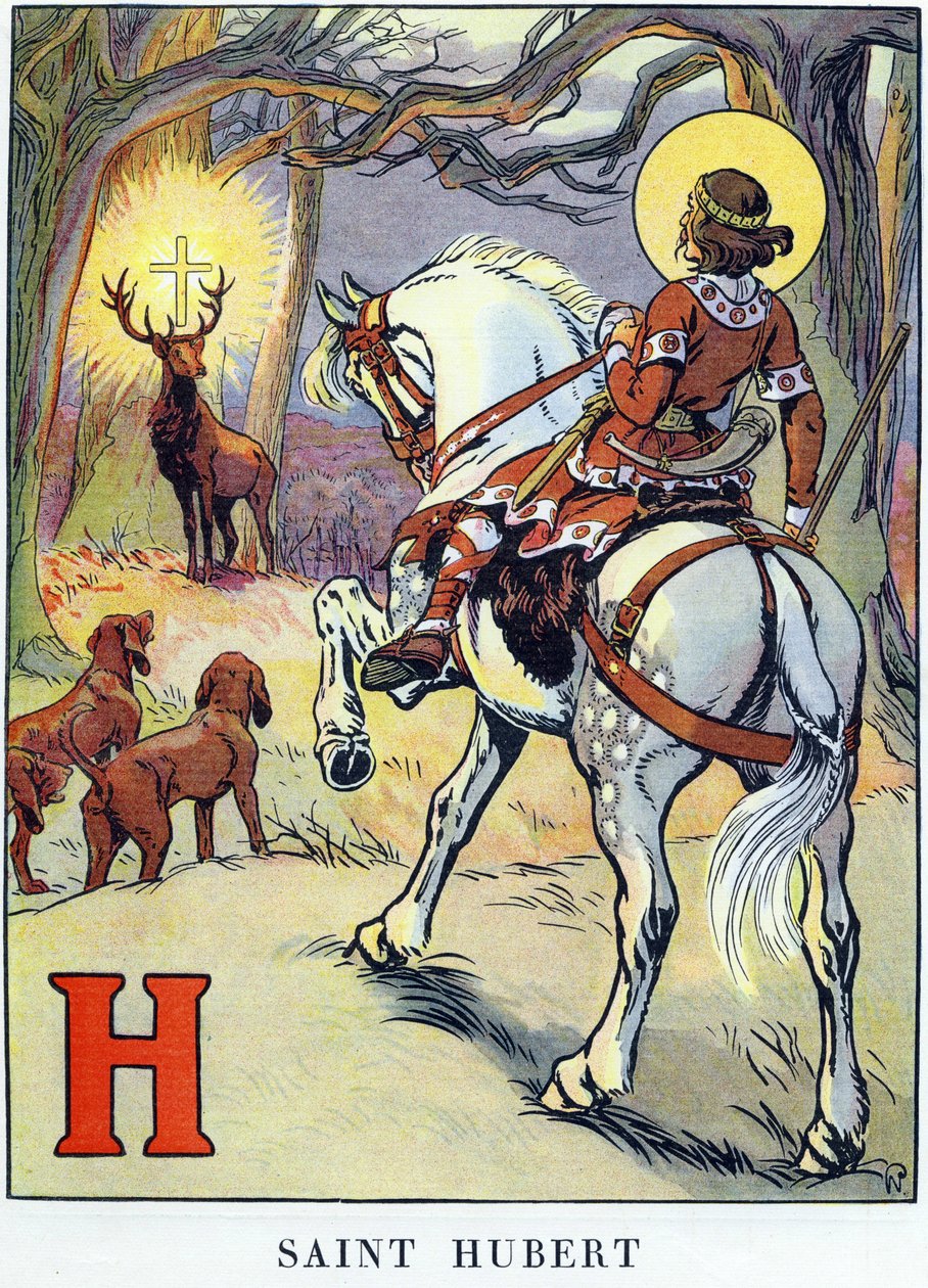 Vidění svatého Huberta (656 a 658-727) od Raymond de la Neziere
