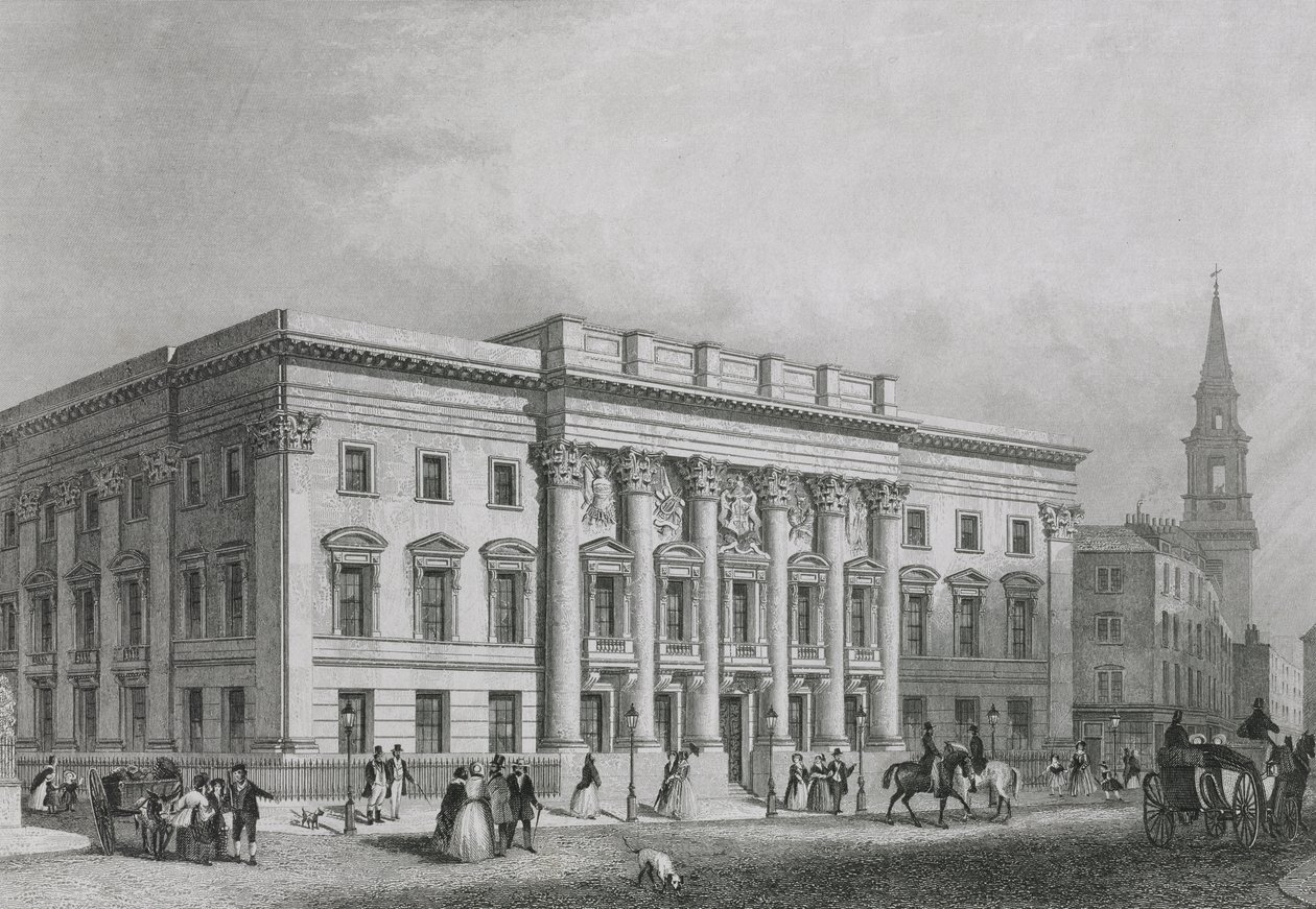 Pohled na halu zlatníků z Foster Lane, vyrytý Albuttem, kolem roku 1835 od Read