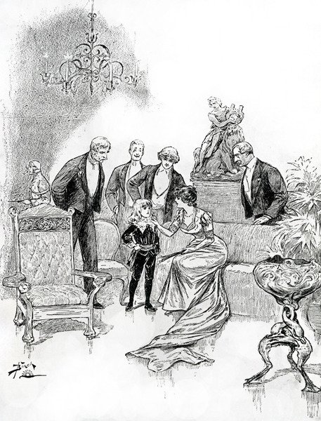Ilustrace k filmu Malý lord Fauntleroy (rytina) od Reginald Bathurst Birch