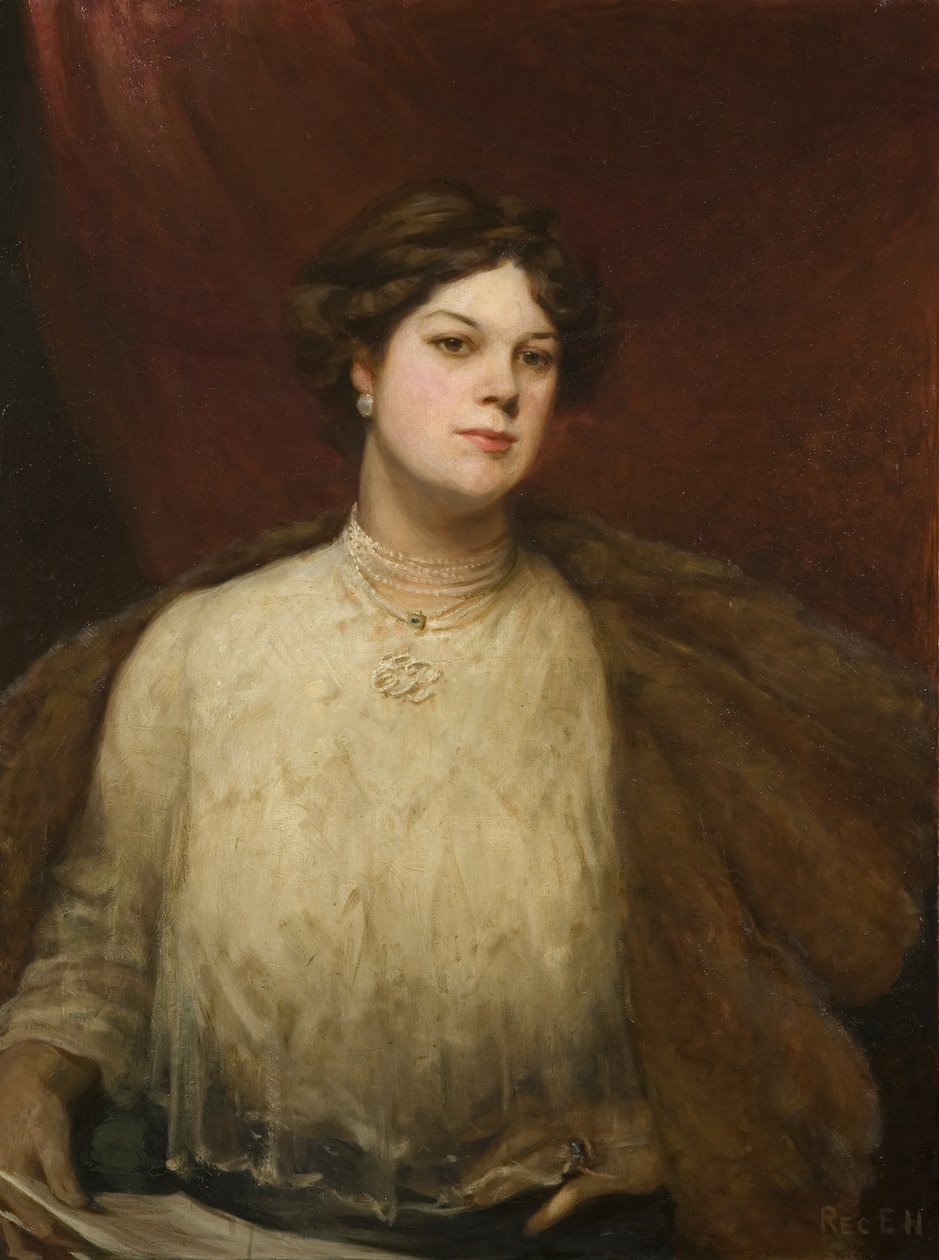 Dame Clara Butt, kolem roku 1906 (olej na plátně) od Reginald Edward Higgins