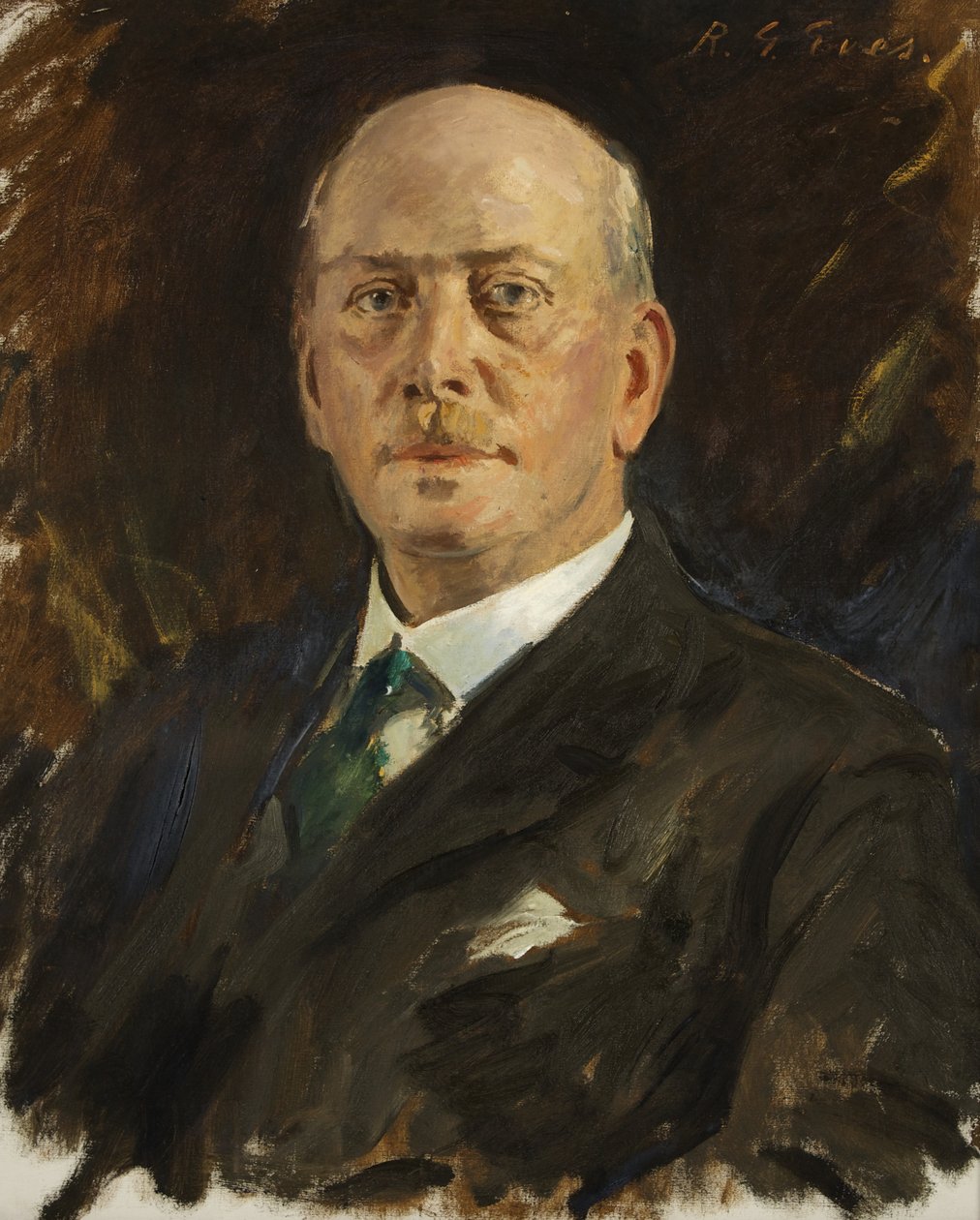 W.J. Warley, Esq., hlavní asistent oficiálního přijímače z Bristolu (olej na plátně) od Reginald Grenville Eves