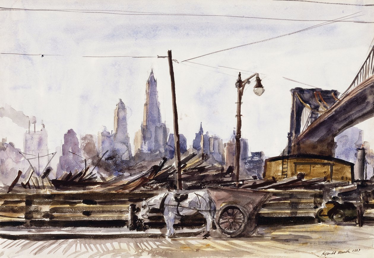 Brooklynský most od Reginald Marsh