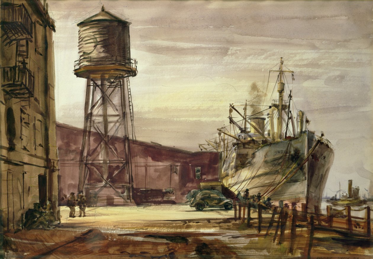 Přístav (akvarel na papíře) od Reginald Marsh