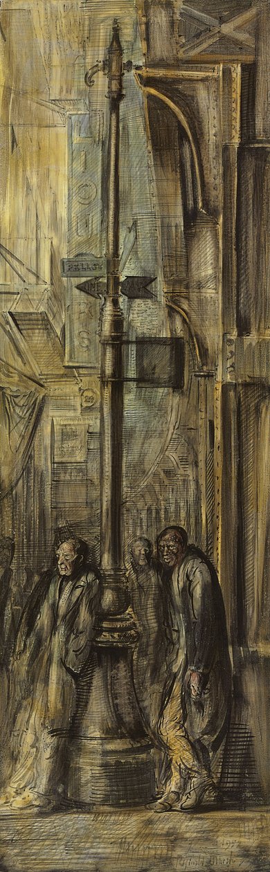 The Bowery na Pell Street od Reginald Marsh